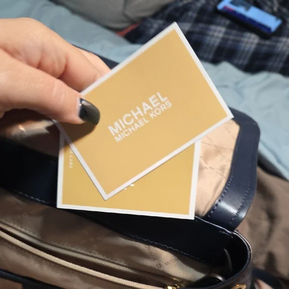 Michael Kors Midnight Blue Leather Backpack - Picture 3 of 3